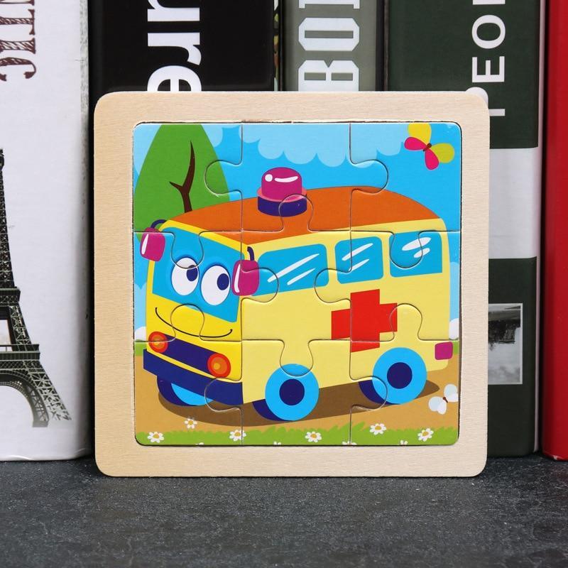 10pcs Of Wood Puzzle Baby Young Children Early Lessons Learned Intelligence Cartoon Animal Puzzle Wooden Toys Education Puzzles - SJB-DIAMOND ELITES
