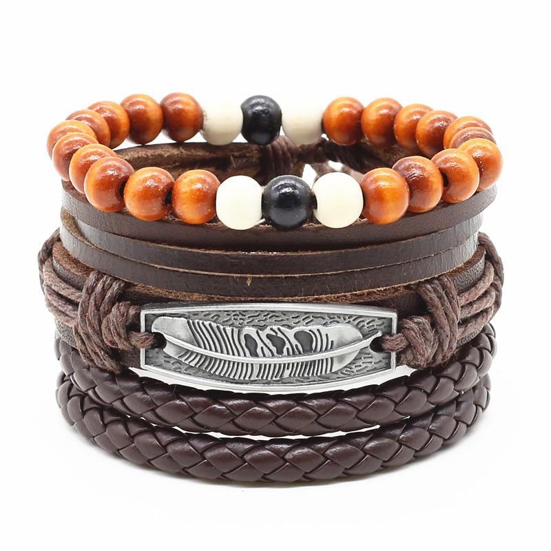 Handmade Modern Fashion New Luxury Wood Bead Charm Amazing Premium Leather Elegant Bracelet For Women - SJB-DIAMOND ELITES