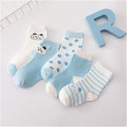 5 Pair Cotton Mustache Printing Socks Baby Girls & Boys For 1-3 Year Elastic Warm And Comfortable Kids Sock