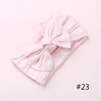 Modern Braid Nylon Bow Knot Solid Wide Nylon Headbands Turban Baby Girls Head Wrap For Girls