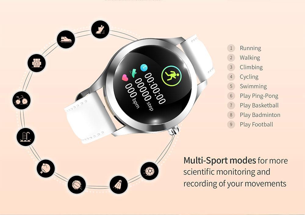 STEVVEX  IP68 Waterproof Luxury Elegant Smart Watch For Women Lovely Bracelet Heart Rate Monitor Sleep Monitoring Smartwatch Connect - SJB-DIAMOND ELITES