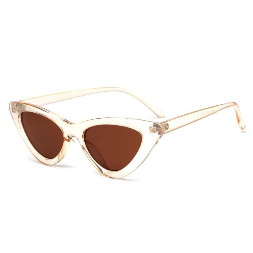 Elegant Cute Retro Cat Eye Sunglasses For  Women With Small Black White Triangle Vintage Ladies Sunglasses and UV400 Protection - SJB-DIAMOND ELITES
