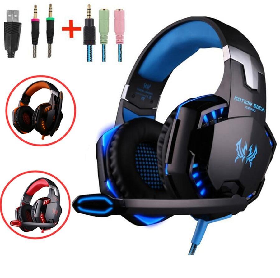 NEW STEVVEX Modern G2000 G9000 Gaming Headsets Big Headphones with Light Mic Stereo Earphones Deep Bass for PC Computer, Laptop and Gaming - SJB-DIAMOND ELITES