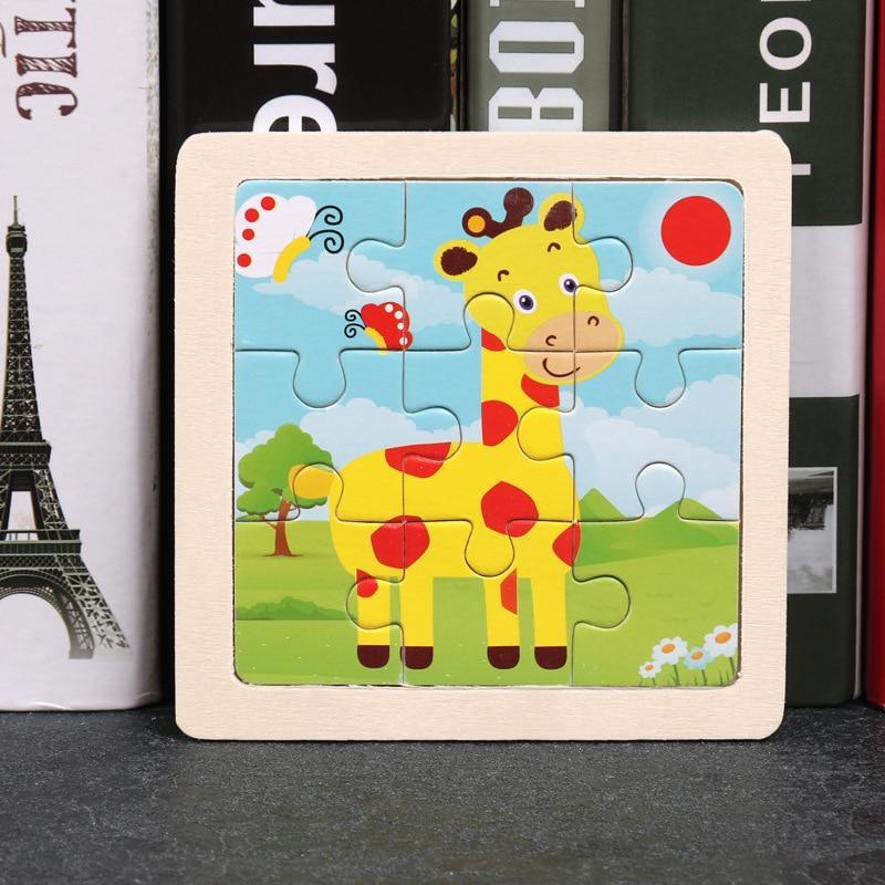 10pcs Of Wood Puzzle Baby Young Children Early Lessons Learned Intelligence Cartoon Animal Puzzle Wooden Toys Education Puzzles - SJB-DIAMOND ELITES