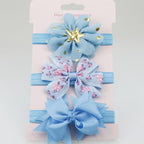 Luxury Modern Handamde 3PCS Set Elastic Flower Headbands for Baby Girls Hair Accessories Baby Girls Bows Nylon Bow For Girls