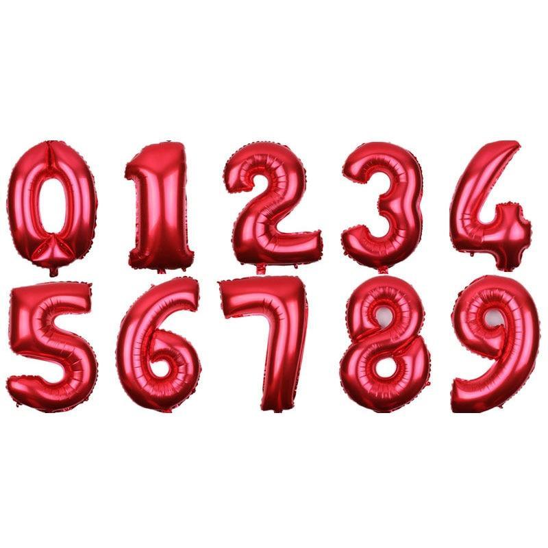 Big 32 Inch Number Foil Balloons Gold Silver Blue Digital Globos For Wedding Birthday Party Decoration In NEW Luxury Style - SJB-DIAMOND ELITES