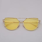 NEW  Stevvex Designer Cat eye Sunglasses For Women and Ladies in Vintage Metal Reflective Glasse Mirror Retro Oculos De Sol Gafas Style With UV 400 Protection - SJB-DIAMOND ELITES