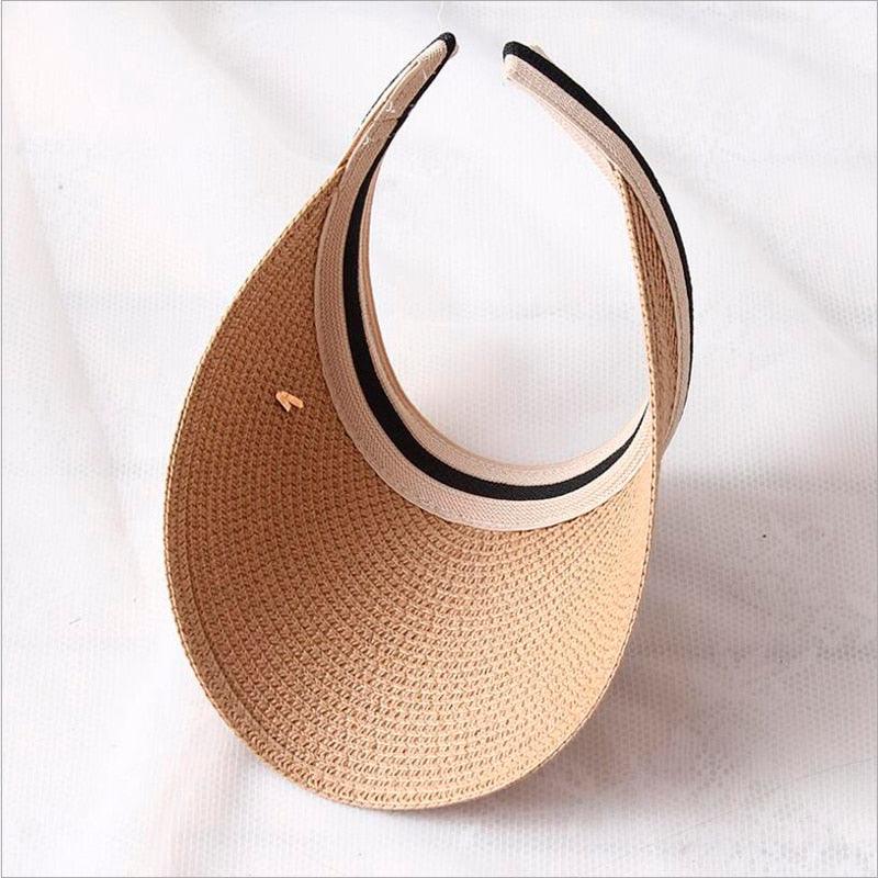 Vintage Women's Sun Hats Handmade Straw Visor Caps Fashionable Adult Sun Beach Top Hats Cute Bowknot Design Fashion Summer Women's Casual Caps Straw Hats Parent-Child Summer Hat Empty Top Beach Hat Stevvex