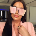 Modern Oversized Square Sunglasses For Lady and Women Luxury Brand Fashion Gafas Shade WIth Mirror Glasses And UV400 Protection - SJB-DIAMOND ELITES