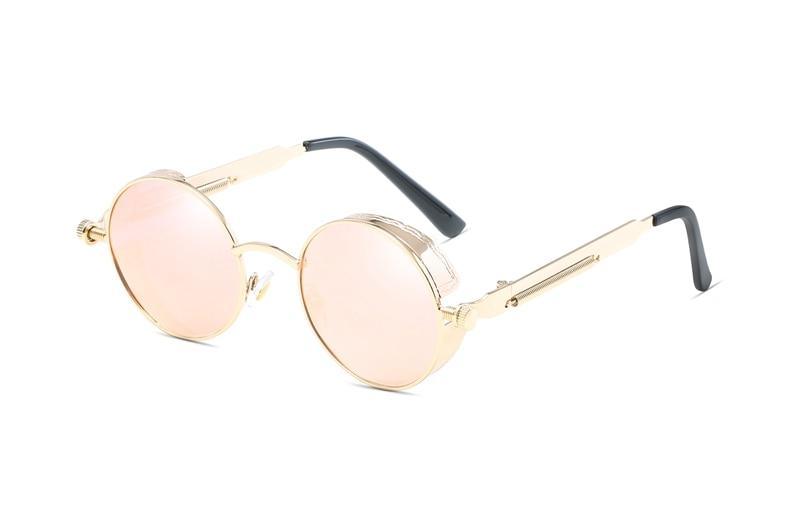Luxury Popular Retro  Gothic Steampunk Polarized Men and  Women Brand Designer Vintage Round High Quality Metal Frame Sunglasses With UV400 Protection - SJB-DIAMOND ELITES