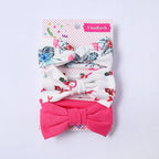 Modern 3PCS Set Floral Bows Baby Headband Dot Bowknot Cotton Hair Band Girls Hair Accessories For Girls