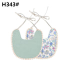 Handmade Luxury Floral Baby Bib Accessories Burp Cloths Newborn Baby Boy Girl Kids Cartoon Bibs 100% Cotton Linen Waterproof Saliva Bib For Kids