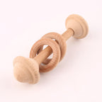 Modern Wooden Rattle Beech Bear Hand Teething Wooden Ring Baby Rattles Play Educational Toys For Kids
