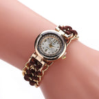 Women Handmade Bracelet Watches Rope Beads Knitting Adjustable Wristwatches Gift For Women and Lady and Girls