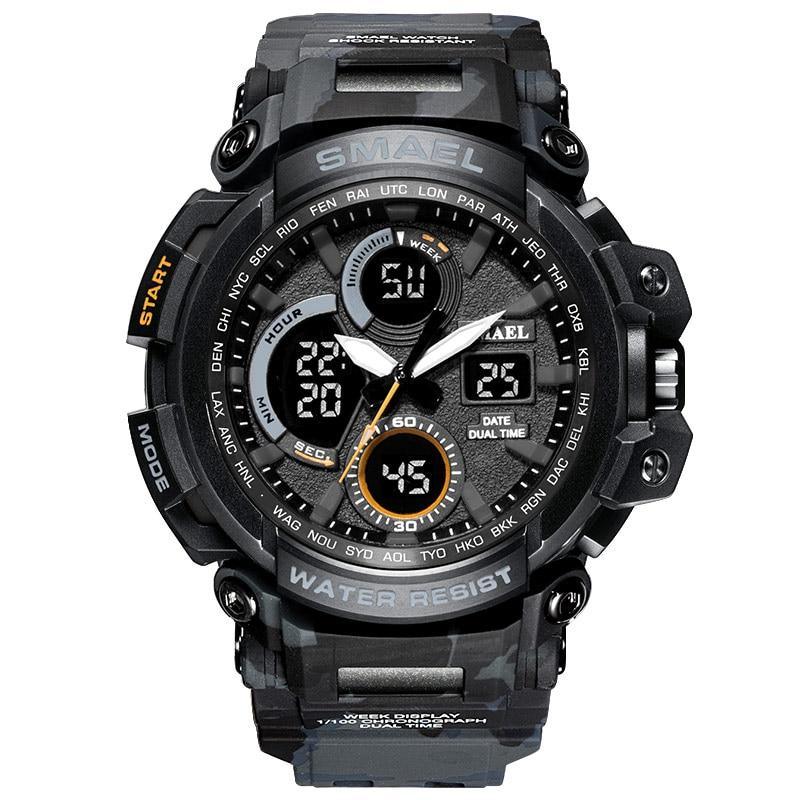 Red Modern Sport  Waterproof 50M Men Watches With LED Digital Display In Military Armi Relogio Masculino Style - SJB-DIAMOND ELITES