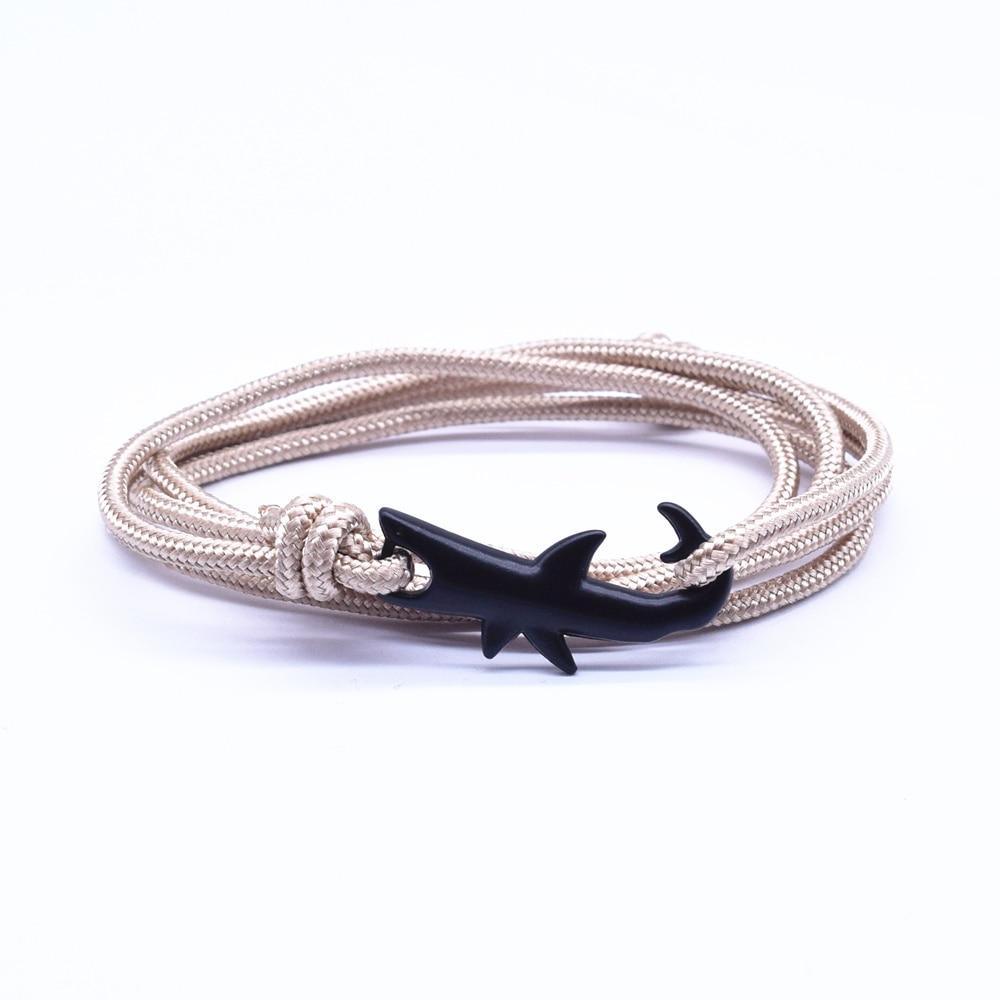 Nylon Rope Chain Luxury  Bracelets For Women And Men Ocean Shark Charm Bracelet Popular Jewelry Anchor Bracelet Style - SJB-DIAMOND ELITES