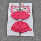 Luxury New Baby Hair Bow Flower Headband Silver Ribbon Hair Band Handmade Hair Accessories Bow for Children