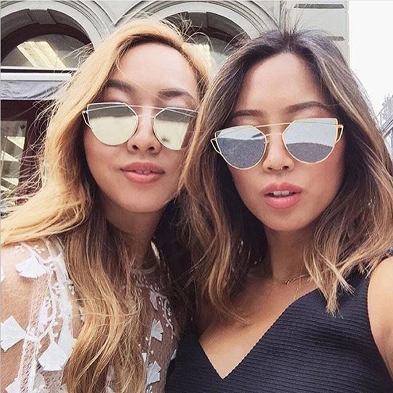 Luxury Vintage Modern Cat Eye Metal High Quality Frame  With Miror Sunglasses For  Women and Lady sunglasses With UV400 Protection - SJB-DIAMOND ELITES