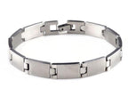 Men Stainless Steel Link Chain Bracelets & Bangles Men's Cuff  Wristband Biker Motorcycle Black Silicone Bracelet - SJB-DIAMOND ELITES
