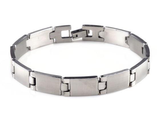 Men Stainless Steel Link Chain Bracelets & Bangles Men's Cuff  Wristband Biker Motorcycle Black Silicone Bracelet - SJB-DIAMOND ELITES