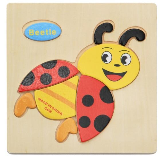 3D Wooden Children Interesting Puzzle Toys With Animals and Cars Exellent Puzzles Intelligence Kids Early Educational Toys For Children - SJB-DIAMOND ELITES