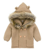 Modern Winter Warm Knit Cardigan Long Sleeve Hooded Sweaters for Newborn Infant Jacket And Coat Combination Clotes