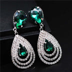 Luxury Woman Elegant Wedding Bridal Jewelry Sets For Women Rhinestone Austrian Crystal Jewelry Set Bracelet Earrings Set - SJB-DIAMOND ELITES