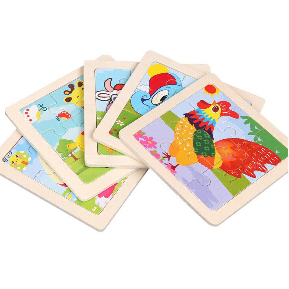10pcs Of Wood Puzzle Baby Young Children Early Lessons Learned Intelligence Cartoon Animal Puzzle Wooden Toys Education Puzzles - SJB-DIAMOND ELITES