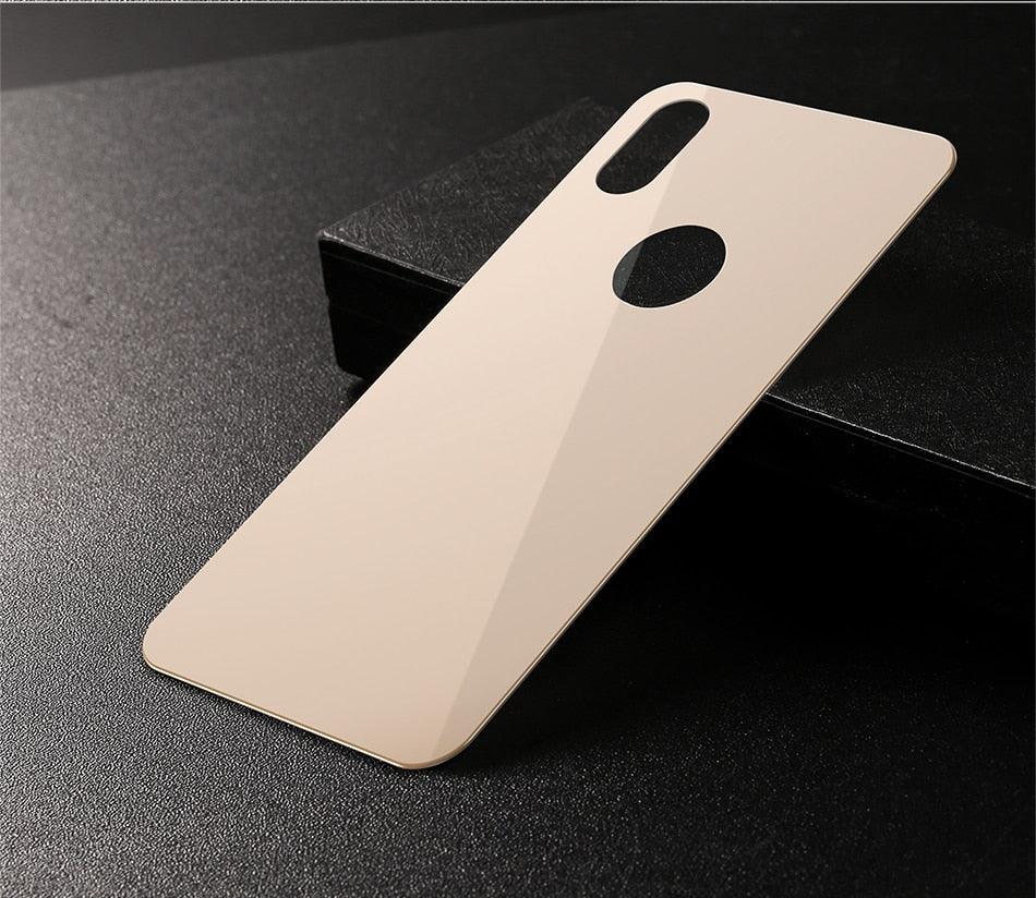 Back 9H Tempered Glass For iPhone 14 Plus 13 12 mini 11 Pro X XR XS Max Rear Screen Protector Protective Film Gold Black White Anti Scratch Edge to Edge Coverage Back Glass for iPhone Stevvex