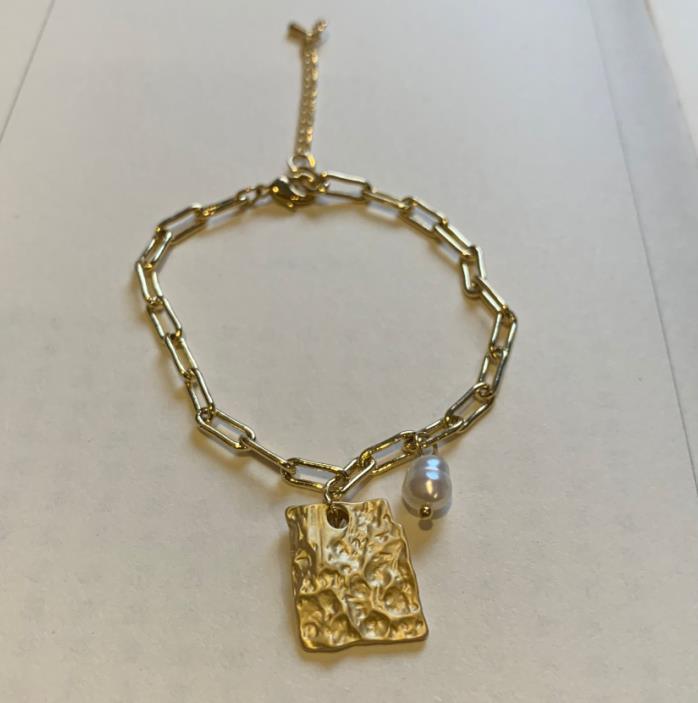 New Handmade Imitation Pearls Gold Metal Link Chain Bracelets for Women Girl Summer Party Luxury Jewelry Gift - SJB-DIAMOND ELITES