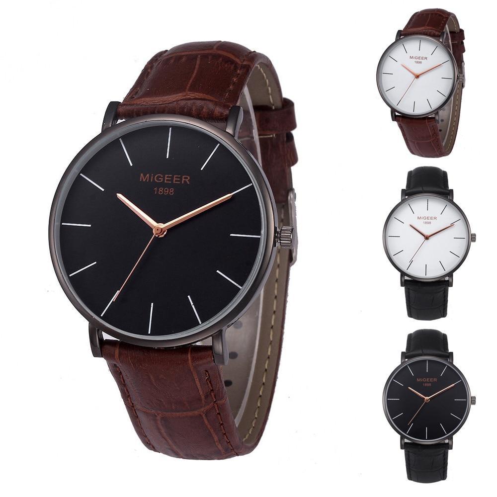 Stylish And Simple Temperament Men CLassic Luxury Watch Relogio Masculino With Leather Watch - SJB-DIAMOND ELITES