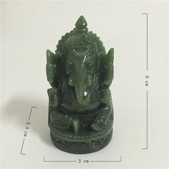 Ganesha Buddha Statue Elephant God Sculpture Ganesh Figurine Man-made Jade Stone Garden Home Decoration Accessories Statues Lootquake LLC