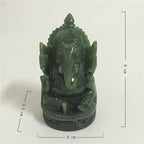 Ganesha Buddha Statue Elephant God Sculpture Ganesh Figurine Man-made Jade Stone Garden Home Decoration Accessories Statues Lootquake LLC