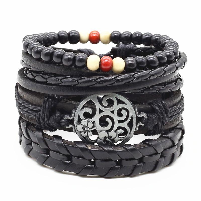 Handmade Modern Fashion New Luxury Wood Bead Charm Amazing Premium Leather Elegant Bracelet For Women - SJB-DIAMOND ELITES