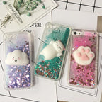 3D  Cat Case For Iphone 5s Se 7 7 Plus Case Liquid Quicksand Glitter Silicone Case For Iphone 8 8 Plus X 6 6s Cover  Rubber Silicone Phone Case Stevvex
