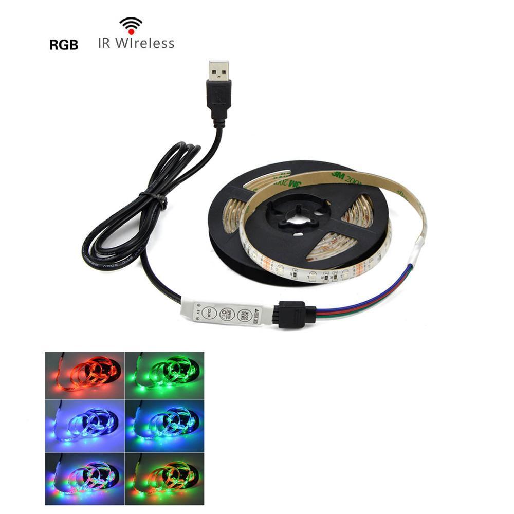 STEVVEX USB Power LED Light lamp With RGB Flexible Tape TV Back Lighting RGB Book light Bulb TV Background Decor Lighting Ribbon desk decor tape Strings 1M 2M 3M 4M 5M - SJB-DIAMOND ELITES
