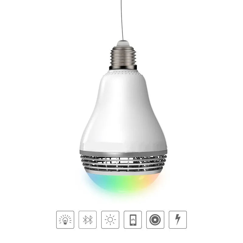 New  E27 Bluetooth 4.0 Wireless BulbSpeakers Smart RGB LED Audio Speaker Light Bulb Lamp For All phone 110V - 220V Speakers