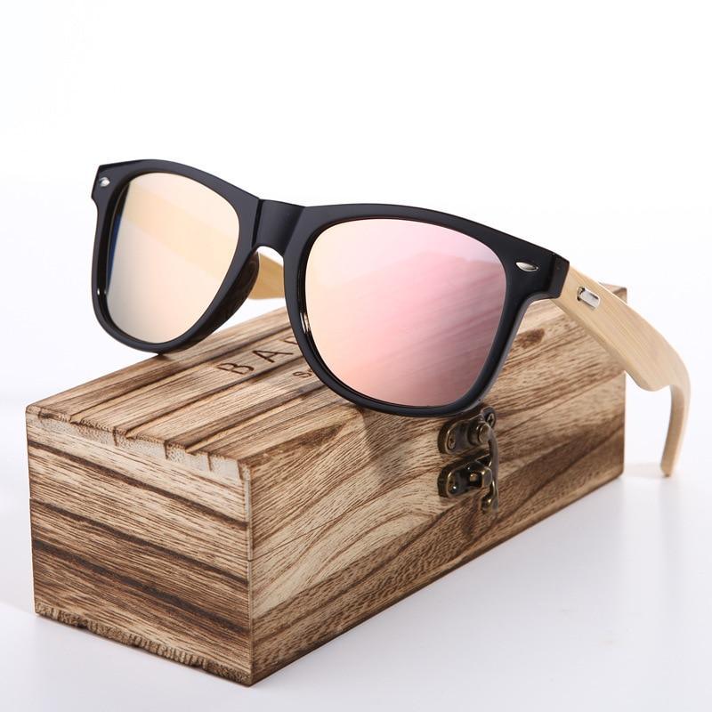 New Pink Sunglasses Wood Bamboo Sunglasses Fashion Mirror Sunglasses Brand Designer Glasses For Women and Men With UV400 Protection - SJB-DIAMOND ELITES