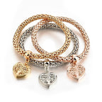 Shiny Elegant New Fashion Modern Luxury Heart Bracelet And Bangles Popcorn Chain Set Friendship Bracelets for Girls - SJB-DIAMOND ELITES