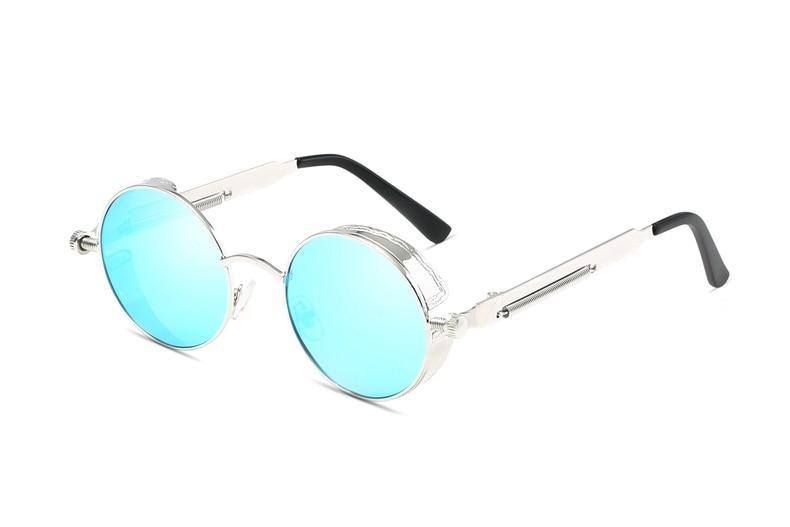 Luxury Popular Retro  Gothic Steampunk Polarized Men and  Women Brand Designer Vintage Round High Quality Metal Frame Sunglasses With UV400 Protection - SJB-DIAMOND ELITES