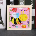 10pcs Of Wood Puzzle Baby Young Children Early Lessons Learned Intelligence Cartoon Animal Puzzle Wooden Toys Education Puzzles - SJB-DIAMOND ELITES