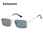 Luxury Famous Retro Modern Square Unisex Men and  Women‘s Sunglasses  With Alloy Metal Small Frame With Clear Double Bridge Men's Sunglasses - SJB-DIAMOND ELITES