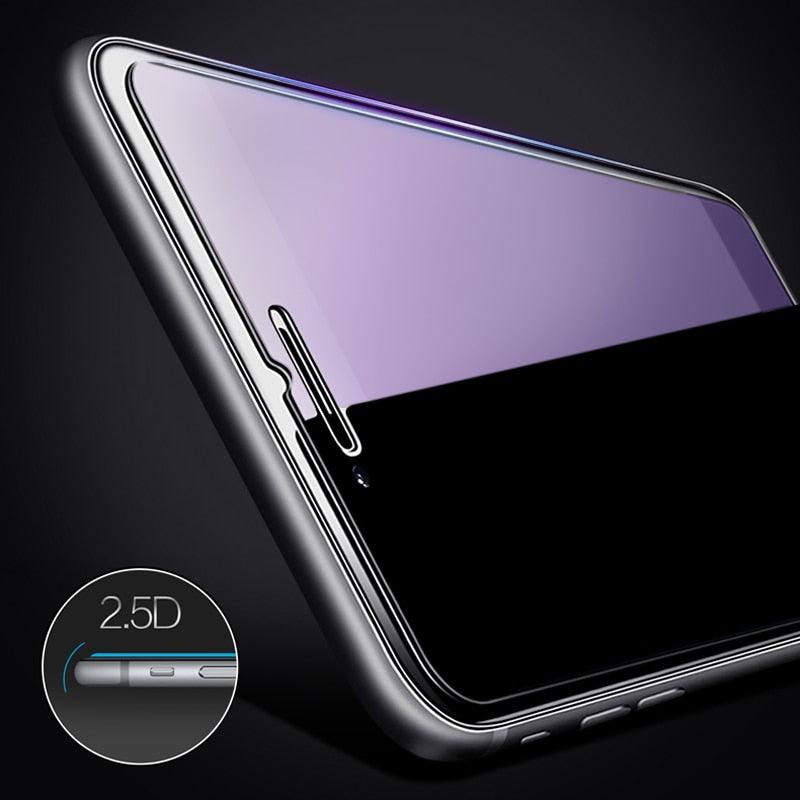 2Pcs Anti Blue Ray 9H Tempered Glass for iPhone X XS MAX XR 11 12 13 mini 14 Pro Max 6 6S 7 8 Plus SE 2020 Screen Protector Film Anti Blue Light Tempered Glass Screen Protector for iPhone Stevvex