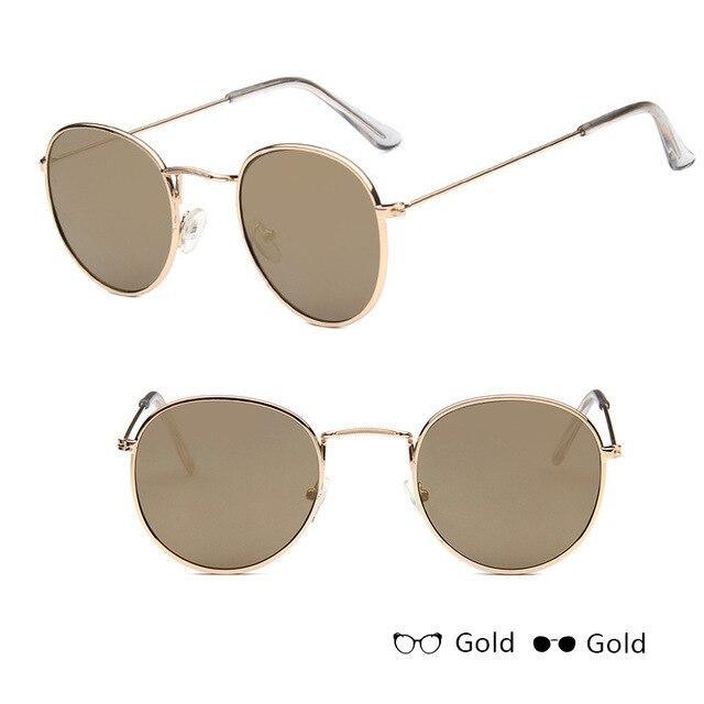 Luxury Leon Classic Small Round Unisex Sunglasses For Women and Men Mirror Sun Glasses Vintage Style With UV400 Protection - SJB-DIAMOND ELITES