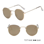 Luxury Leon Classic Small Round Unisex Sunglasses For Women and Men Mirror Sun Glasses Vintage Style With UV400 Protection - SJB-DIAMOND ELITES