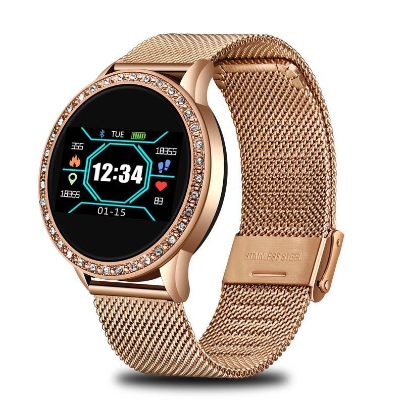 Luxury Ladies Smart Watch For Women With  Blood Pressure Heart Rate Monitor Fitness tracker And Sport Smart Band Alarm Clock Reminder Smartwatch - SJB-DIAMOND ELITES