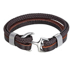 High Quality Stainless Steel Shackle Buckle Leather Survival Anchor Bracelets Bangle Men Surf Nautical Sailor Surfer Wristband Jewelry - SJB-DIAMOND ELITES