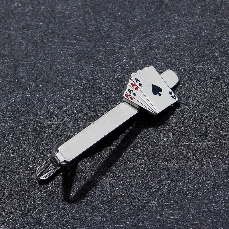 Retro Playing Cards Tie Clip Vintage Elegant Tie Clip Man Clips Unique Business Cufflinks Wedding Tie Clips For Anniversary Business Meeting And Daily Life Stevvex