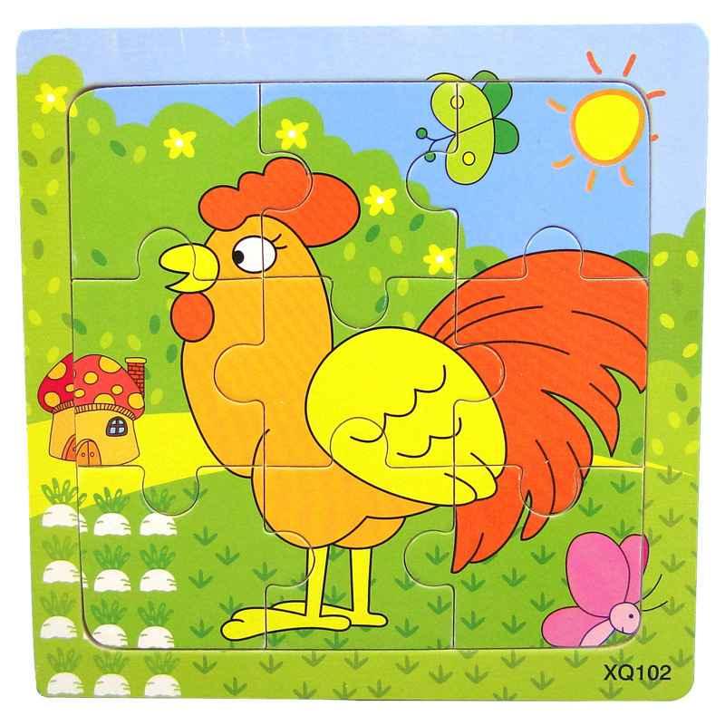 1 Pcs Animal Wooden Puzzles For Children In Wooden 3D Mosaic Puzzles Kids Educational Toys Design  For Baby Birthday Gifts - SJB-DIAMOND ELITES