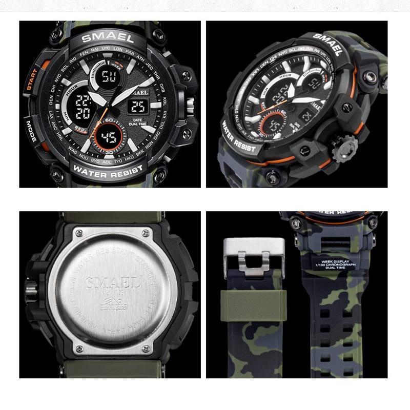 Army Green Modern Sport  Waterproof 50M Men Watches With LED Digital Display In Military Armi Relogio Masculino Style - SJB-DIAMOND ELITES